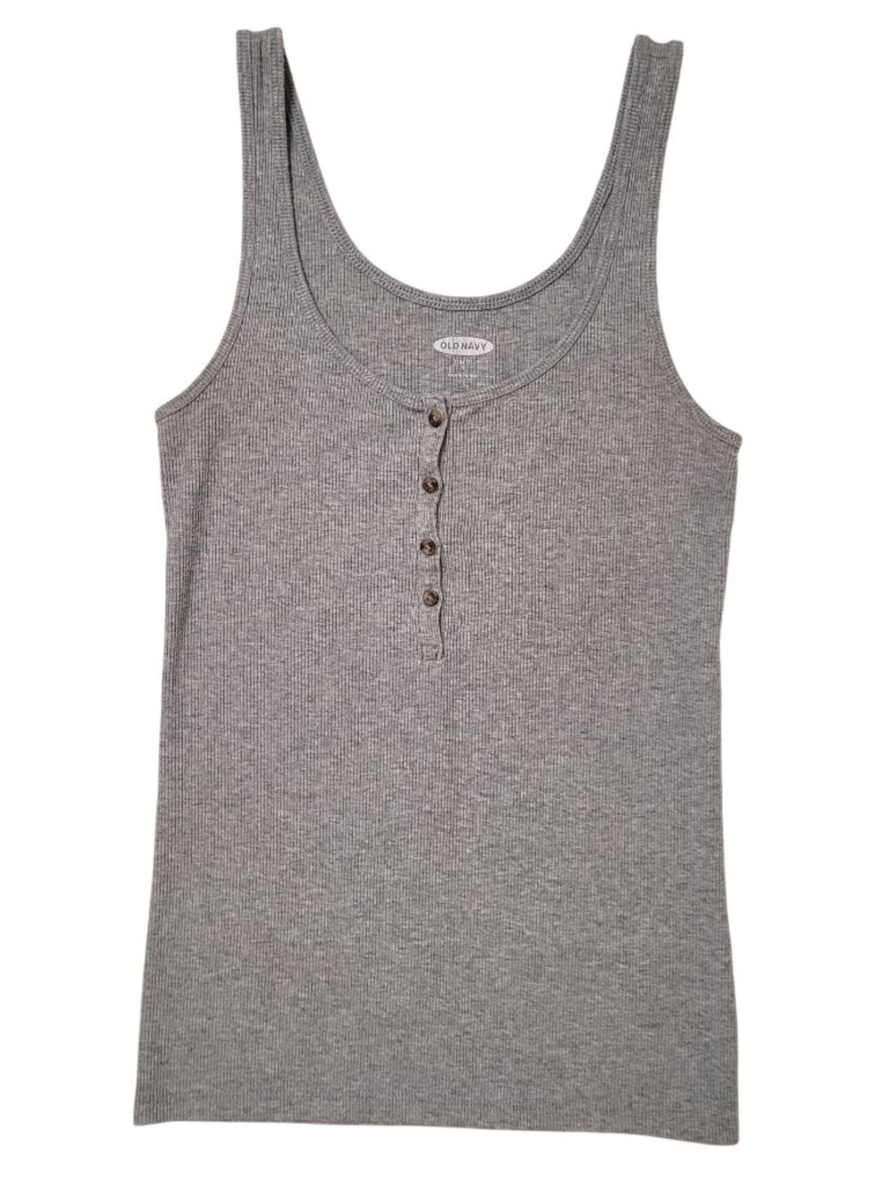 Gray Ribbed Slim Fit Old Navy Scoop Neck Tank Top size small